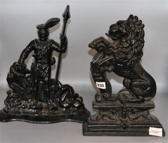 2 cast iron door porters